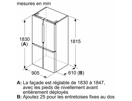 BOSCH - Réfrigérateur 4 portes KFN96APEA