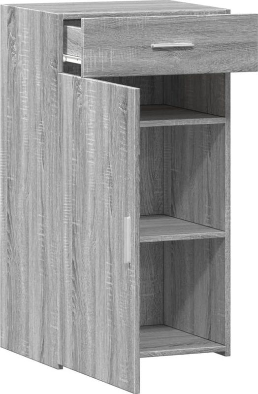 vidaXL - Dressoir - Grijs - Bewerkt Hout - 50x42,5x93 cm