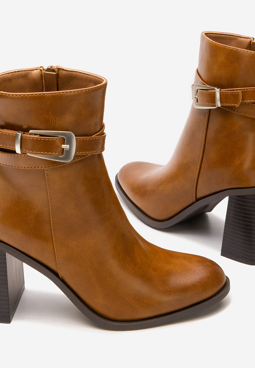 Bottines à gros talon chameau Reica