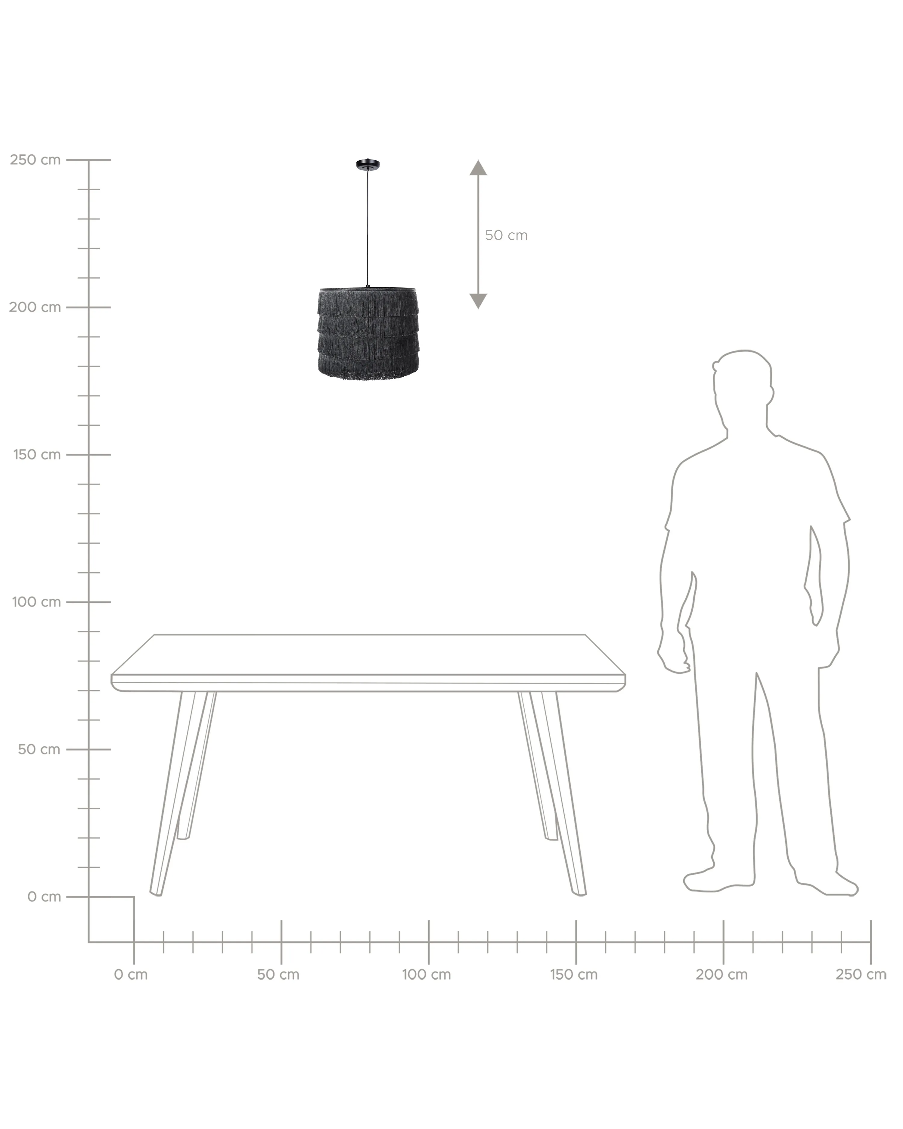 Hanglamp SUAPURE Stof Zwart