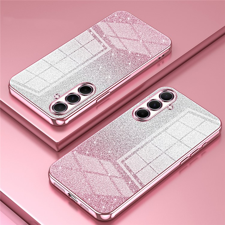 Samsung Galaxy A56 Gummi Case Schutzhülle im Glitzer Design - Schwarz / Silber