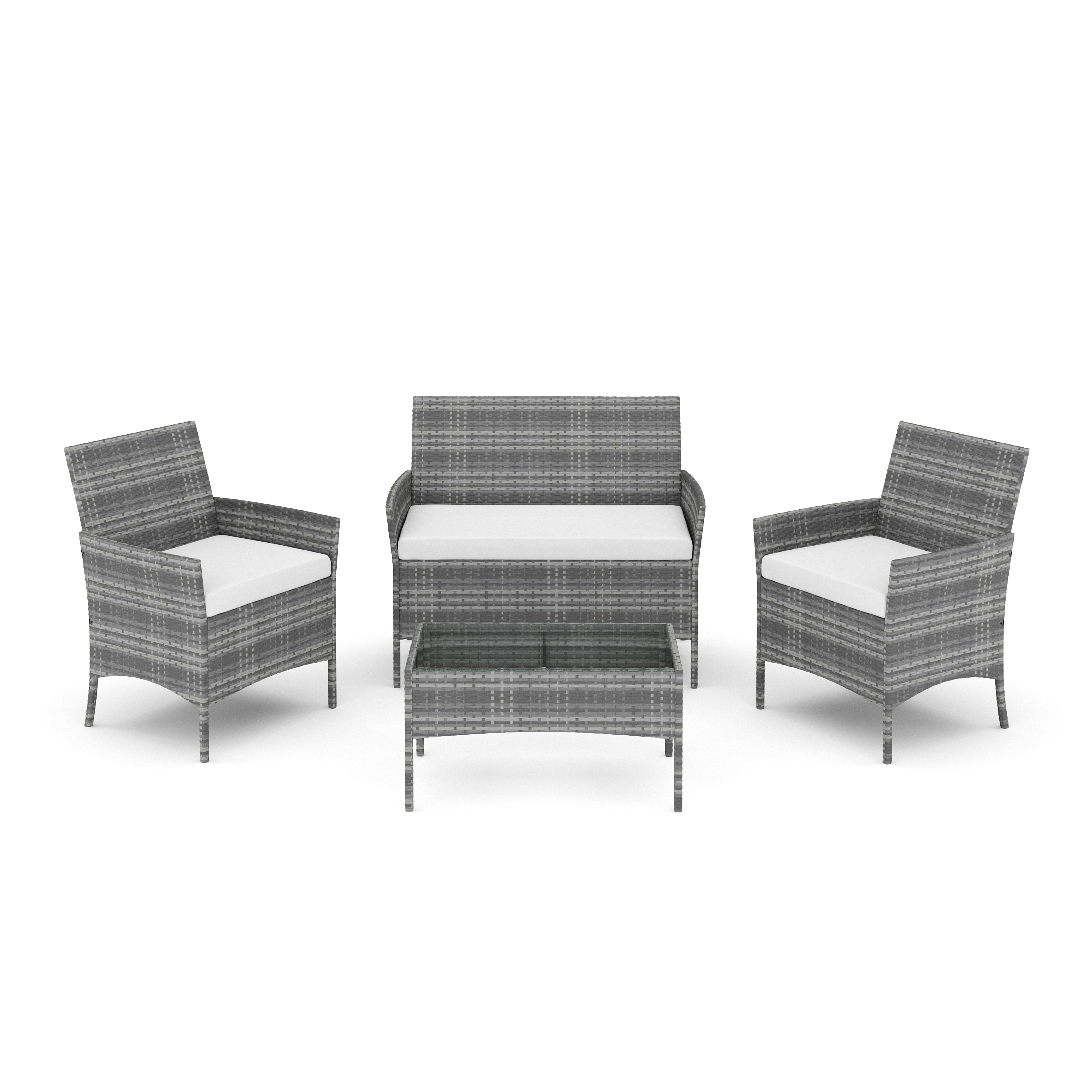 Gartenset Rattan MOLDE grau/beige