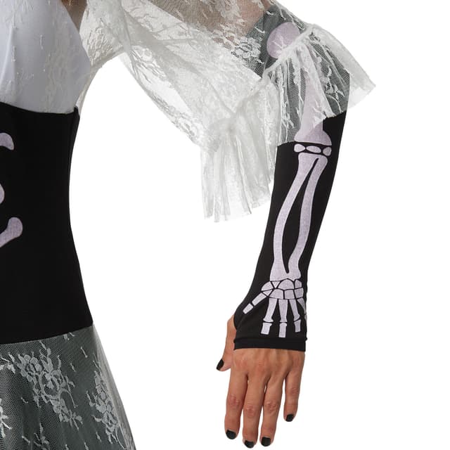 Halloween skelet-brud kostume