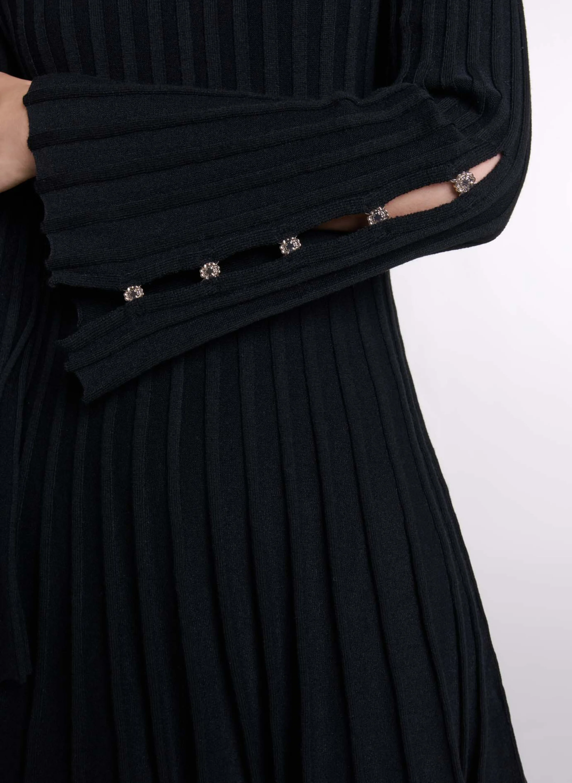 Robe courte col rond| Noir