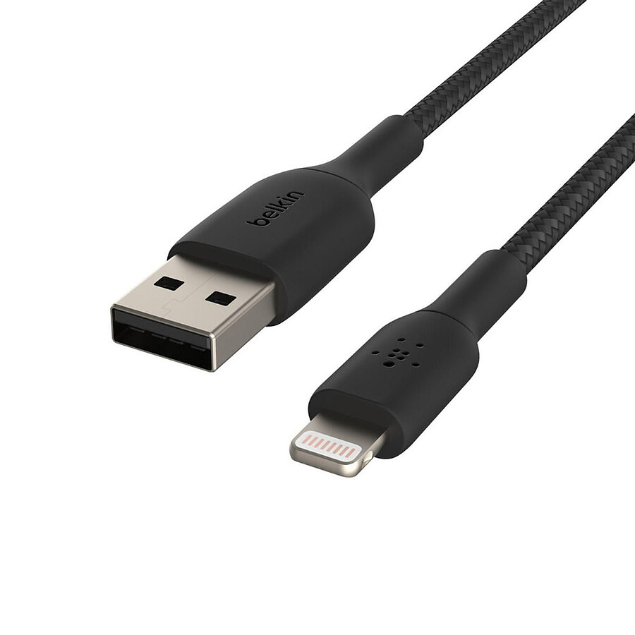 Câble USB-A vers Lightning (noir) - 1 m