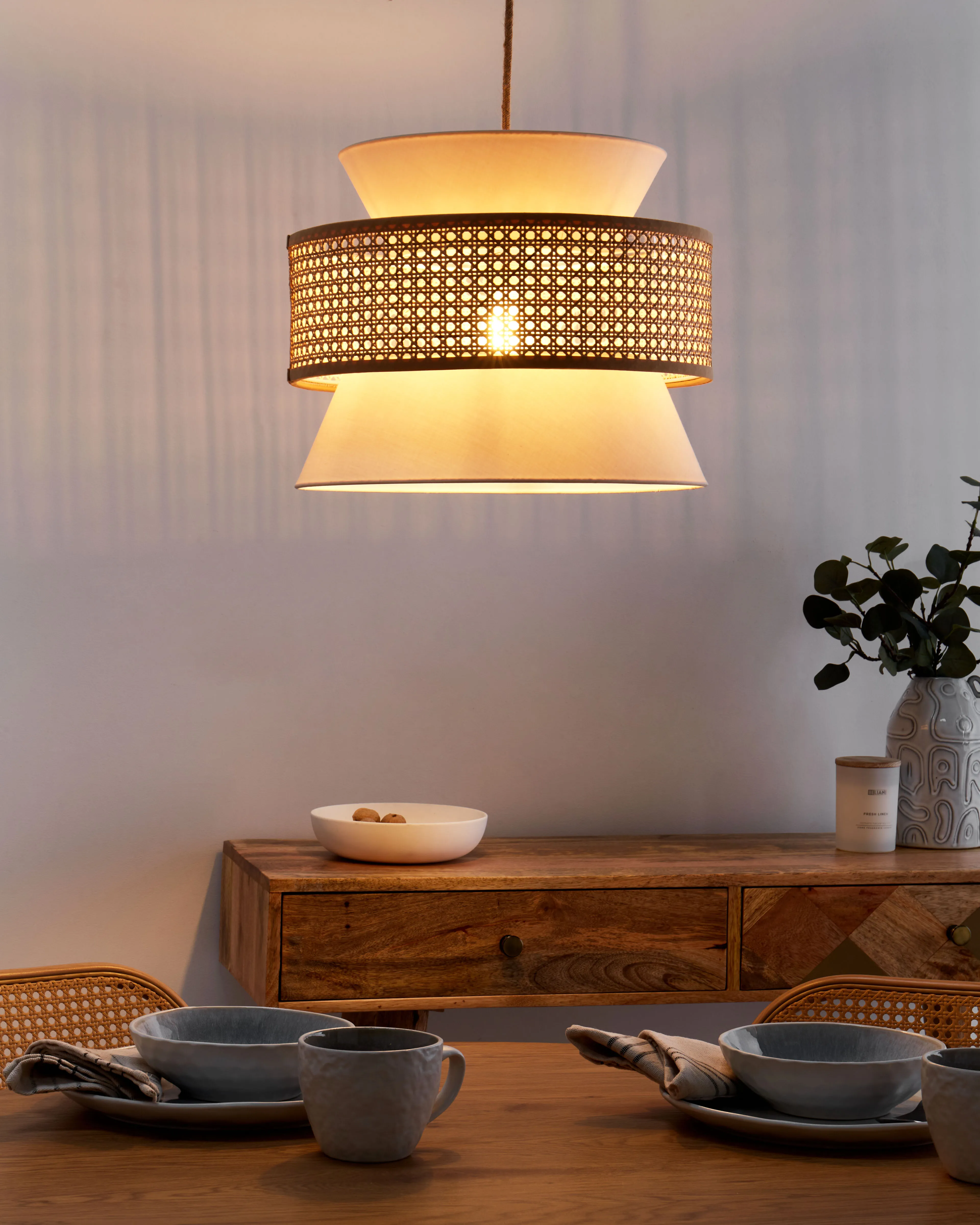 Hanglamp LUYANO Rotan Beige