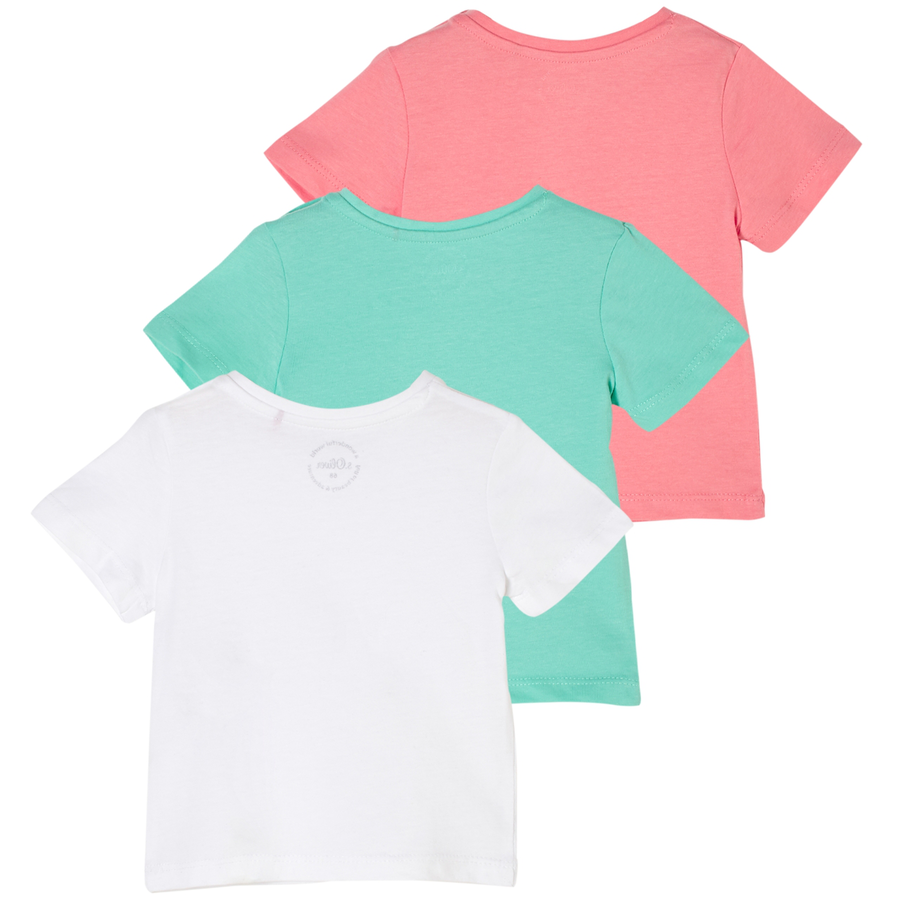 s.Oliver T-Shirt 3er Pack whitepetrolpink