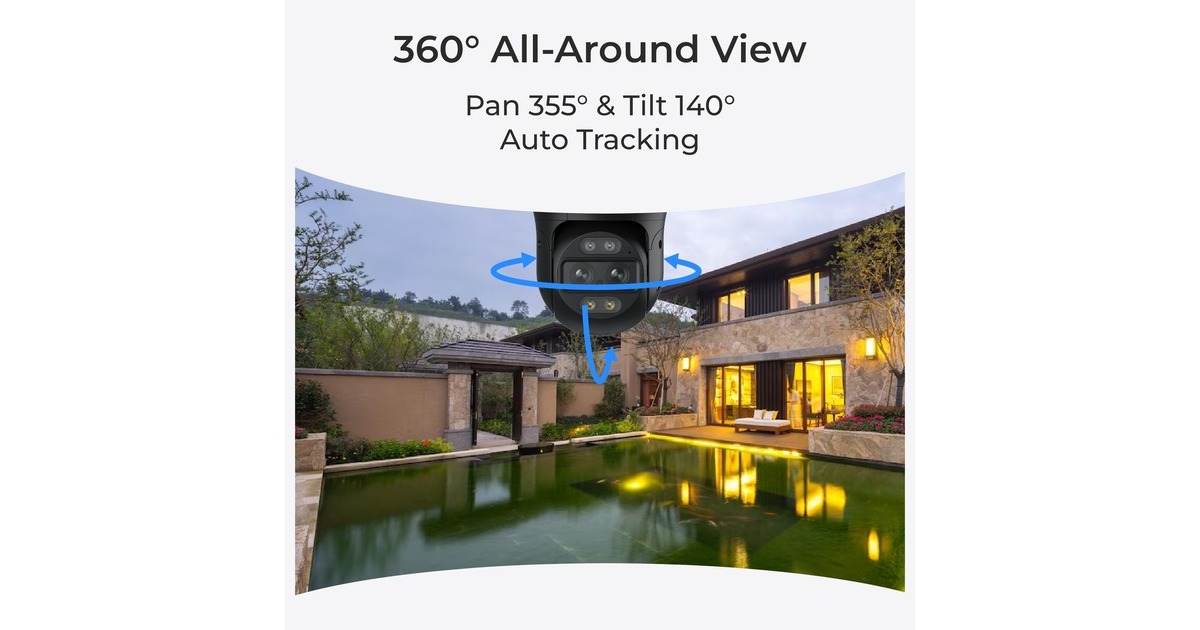 ReolinkP760 4K Dual-Lens PTZ camera met motion tracking  (Wit/zwart)