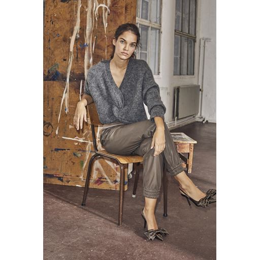 Co'Couture CozyCC Twist Back Striktrøje, Grey Melange, M