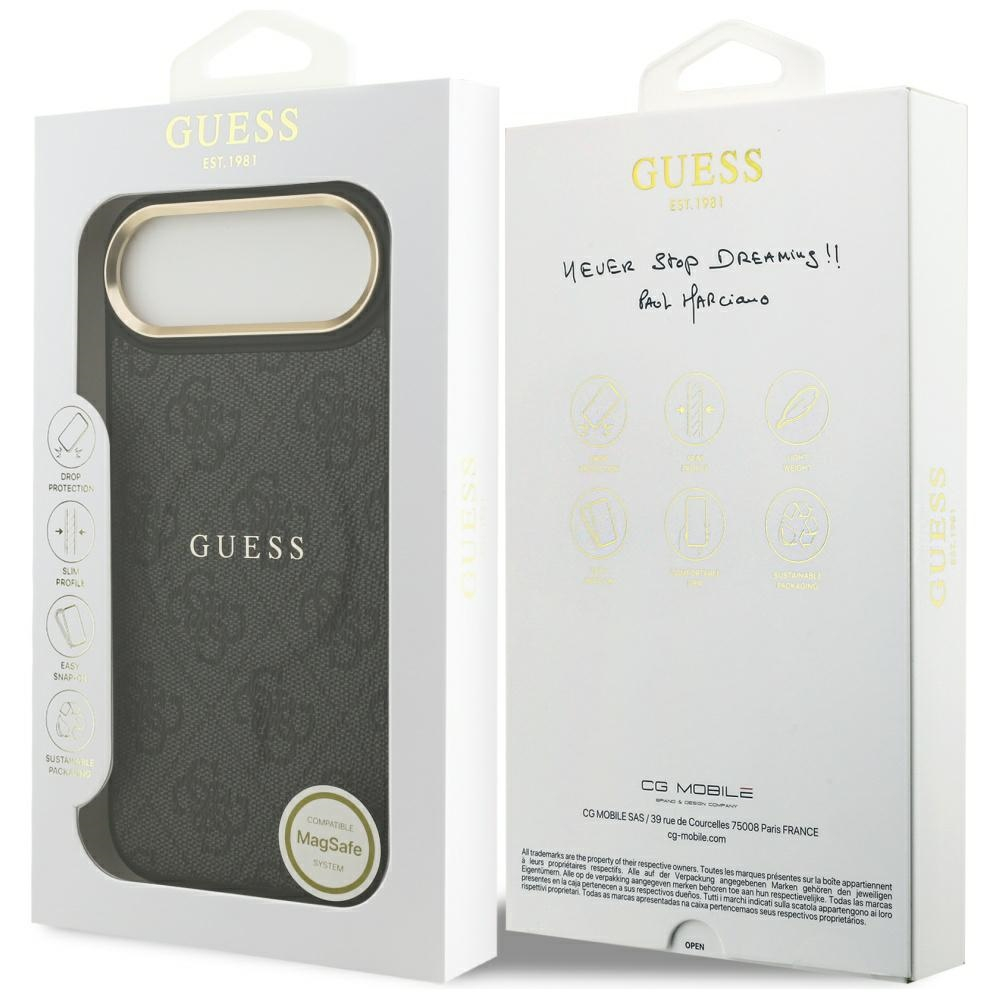 iPhone Air MagSafe Leder Hardcase Hülle Classic Logo (GUHMP17MP4MSEGCK) - Schwarz
