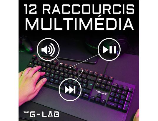 THE G-LAB - Clavier gamer KEYZ CARBON EX (Switch Blue) (FR)