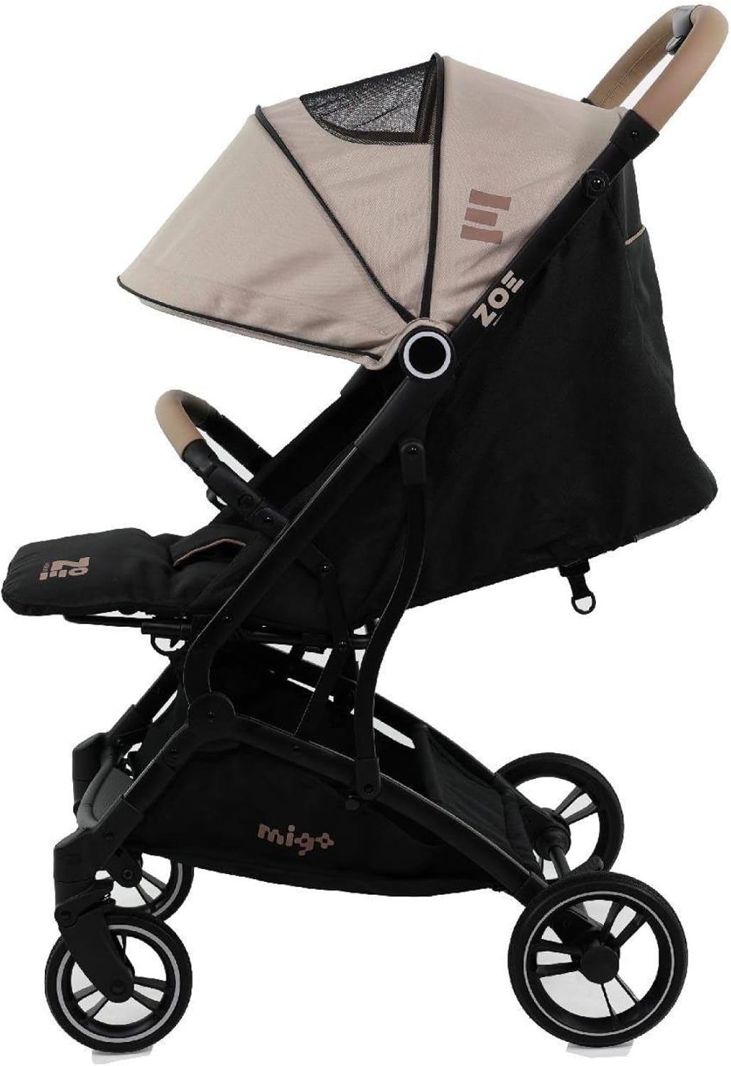 Poussette compacte CASSY 6-48 mois, légère et maniable - pliable à une main - Sac de transport et porte gobelet inclus - Nania (gris)