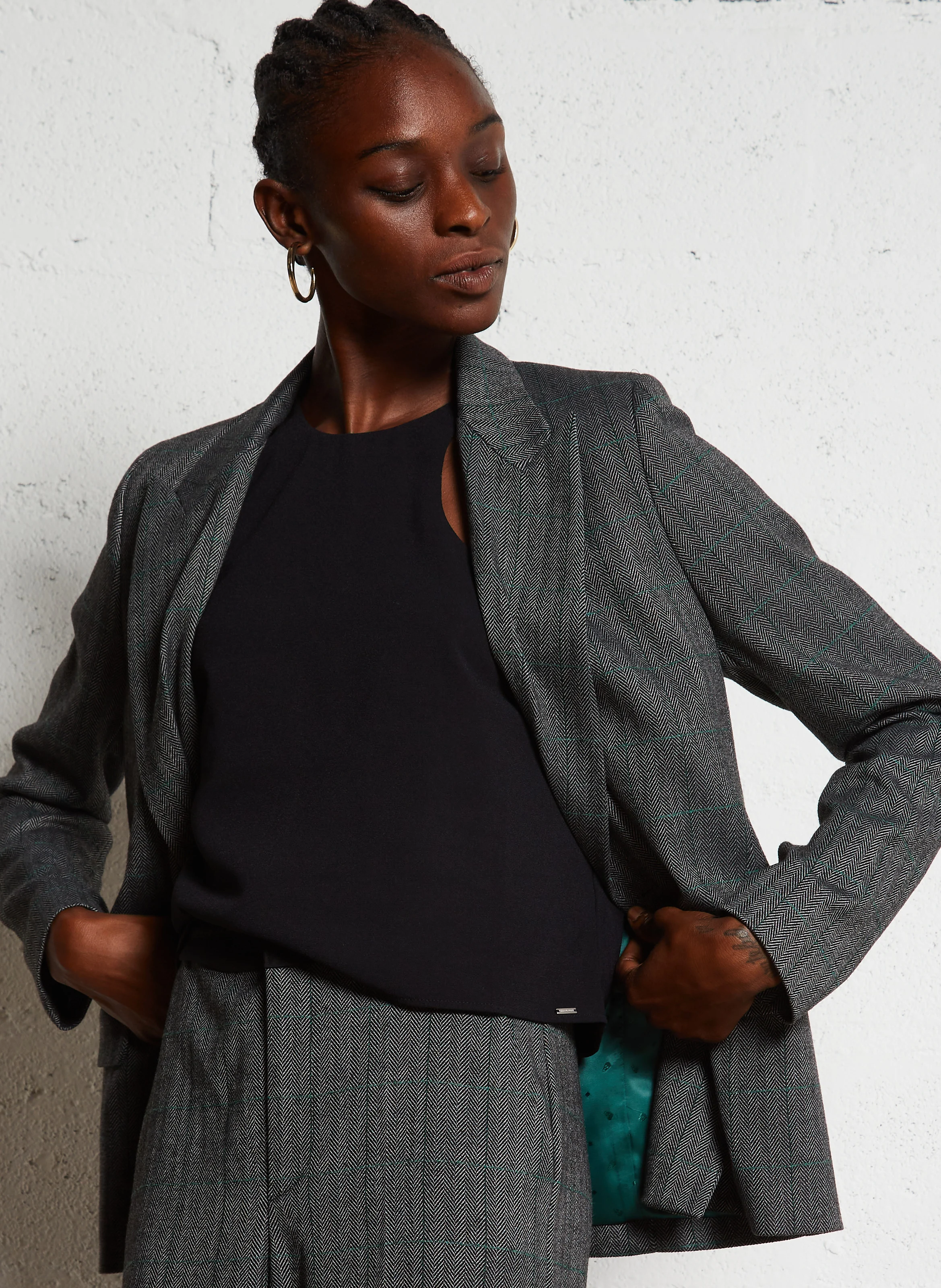 Veste de costume col tailleur | Noir
