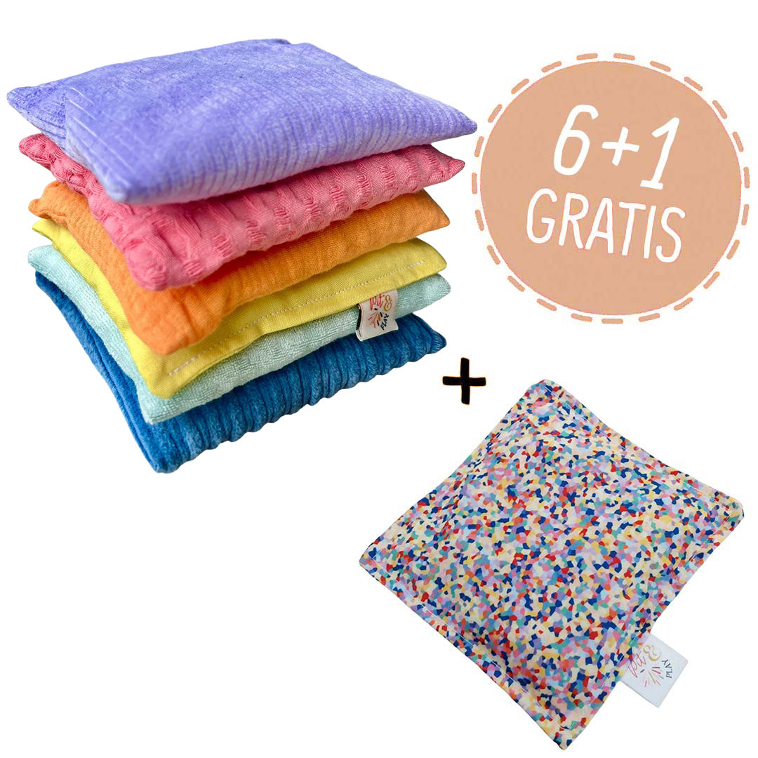 pit and play pittenzakken - pastel - nu met gratis super confetti