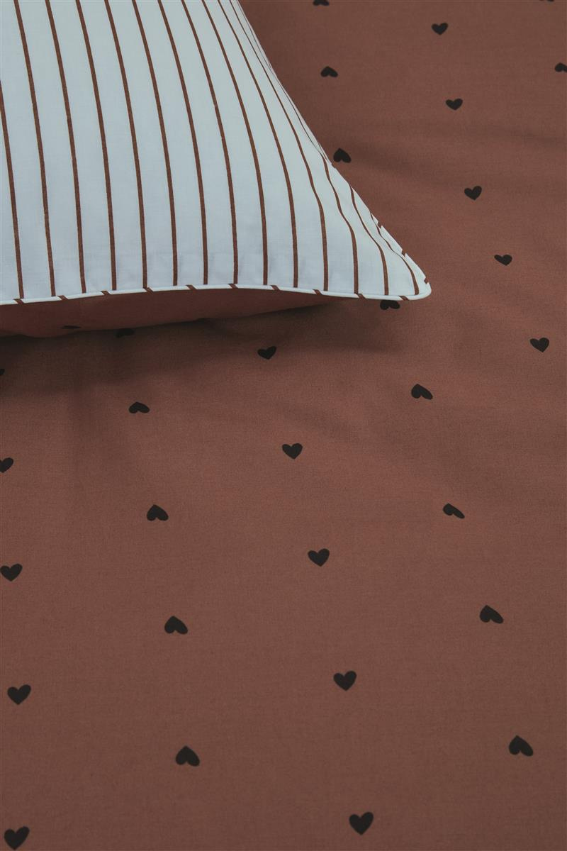 Bettwäsche STRIPED HEARTS 135x200 cm, mit 1 Kissen