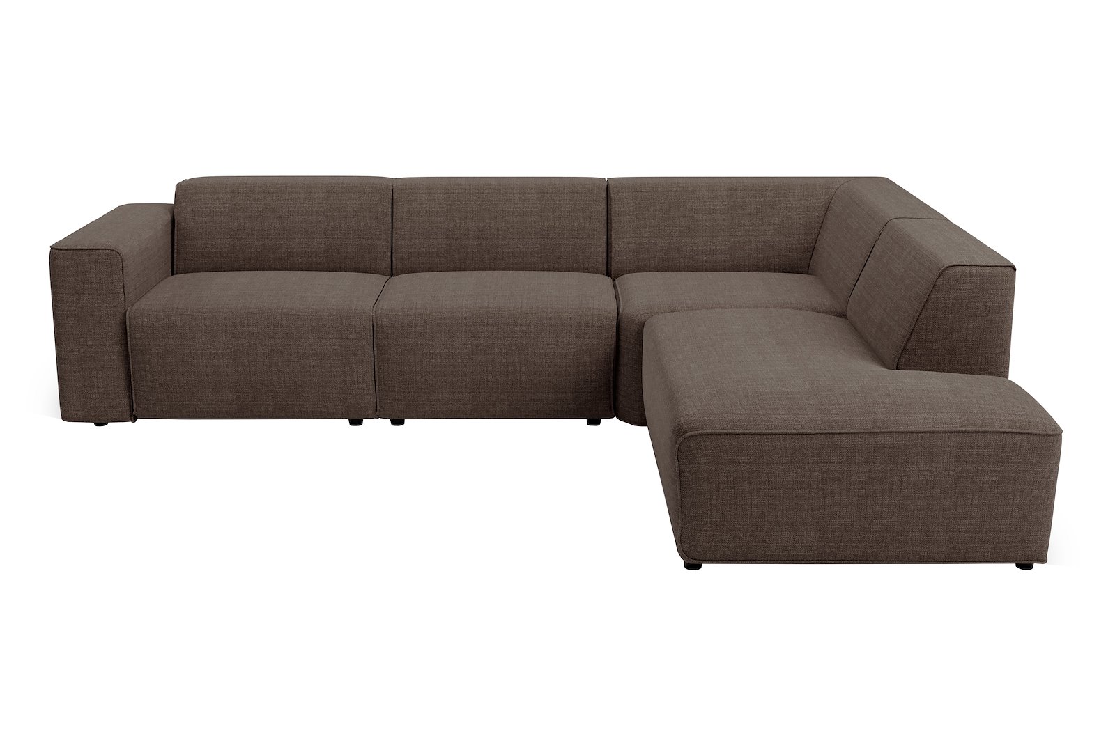 Enjoy hjørnesofa 2,5-seter med åpen ende høyre. Tekstil Bjørn 45 med sorte ben