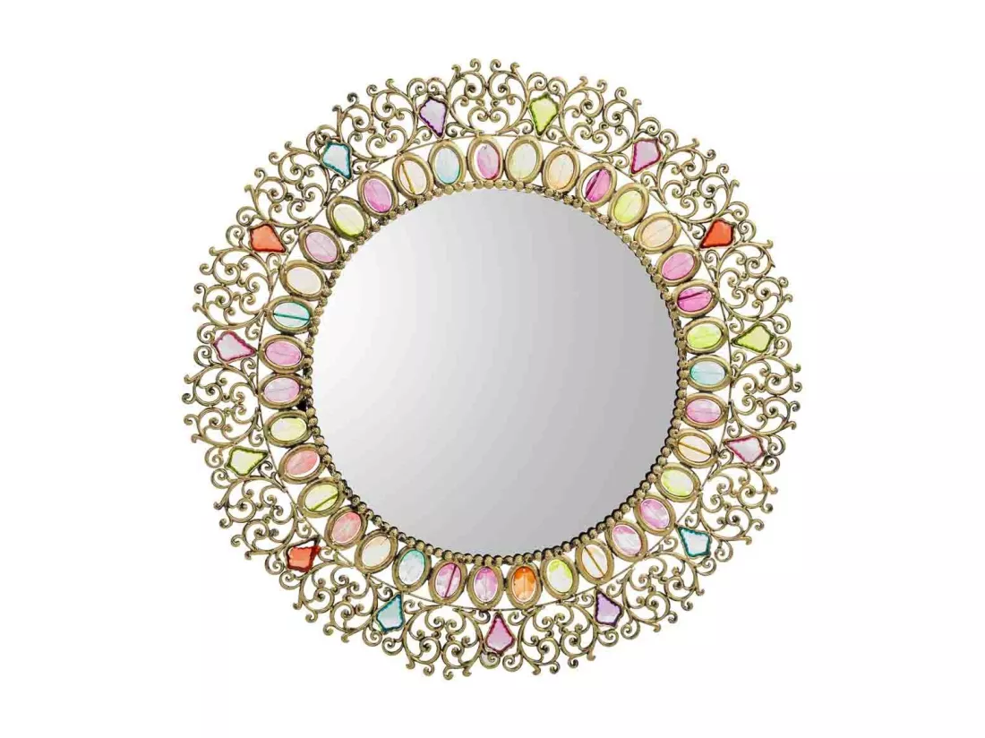 Miroir avec verre acrylique coloré