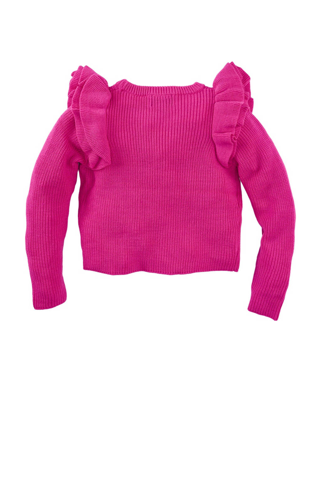 Z8 gebreide trui Lott met ruches roze