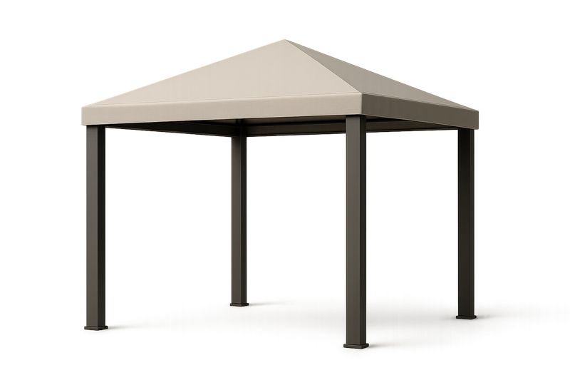Quadratischer Gartenpavillon Aluminium Polyester Beige 3x3 m(LxB)