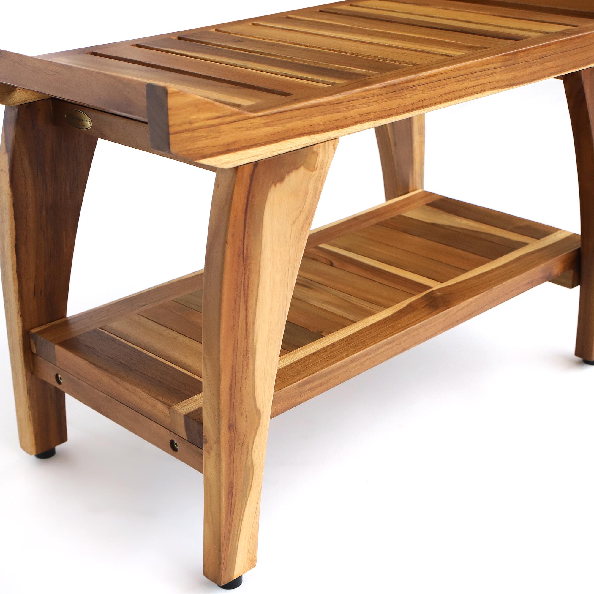 Bad-Hocker aus Teak, B 76 cm, L 36 cm, H 48 cm von fischer's lagerhaus