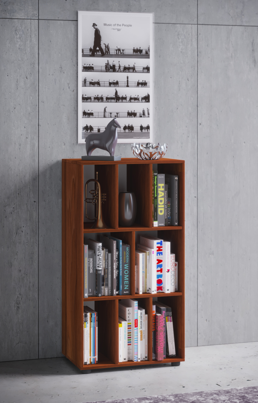 Regal Wotino - Kern Nussbaum - erweiterbar - 60 cm breit