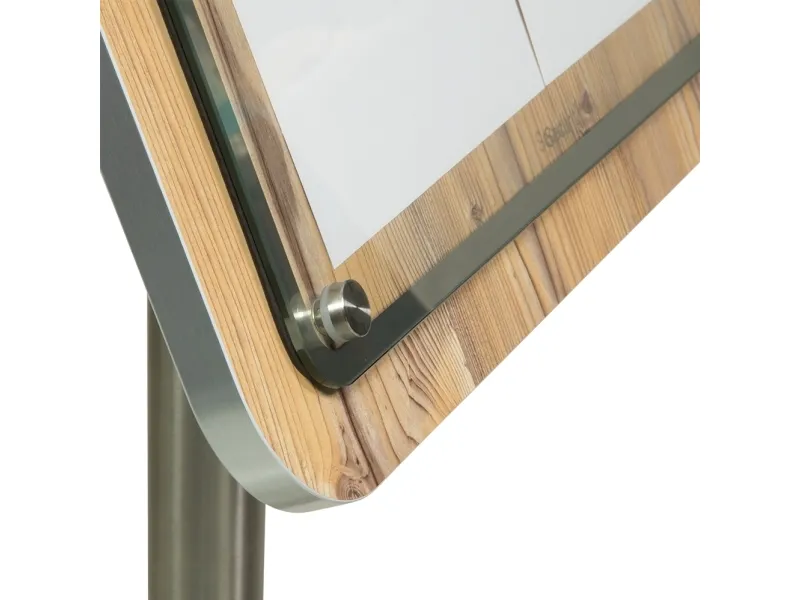 Securit® GLASS STAR Informationsdisplay 125 til 4xA4, eg - komplet kit