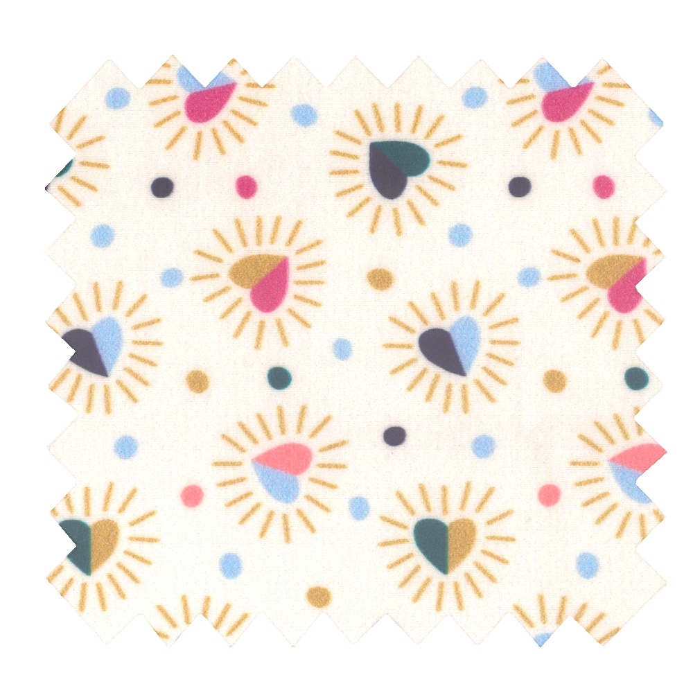 Tissu Enduit Au Mètre Ex2307 Cœurs Scintillants Multicolores