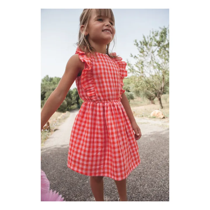 Marlot Paris Robe Elie Gaze de Coton | Rose bonbon