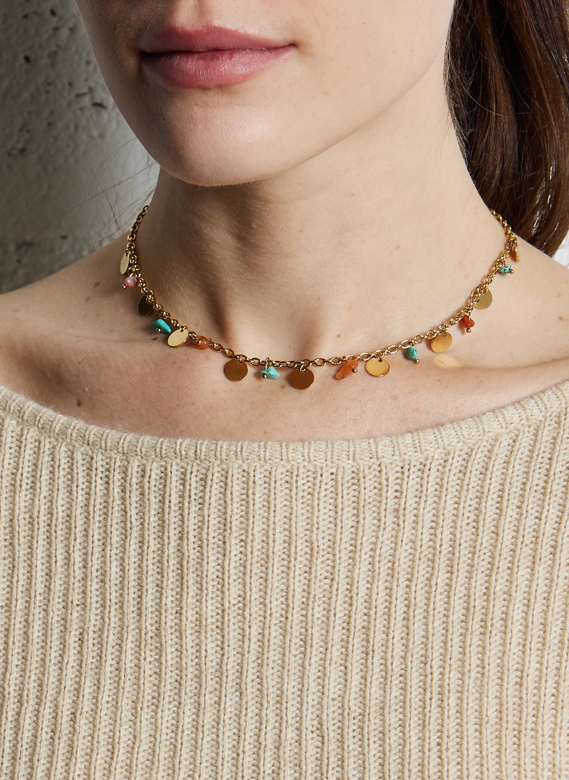Collier fantaisie | Doré