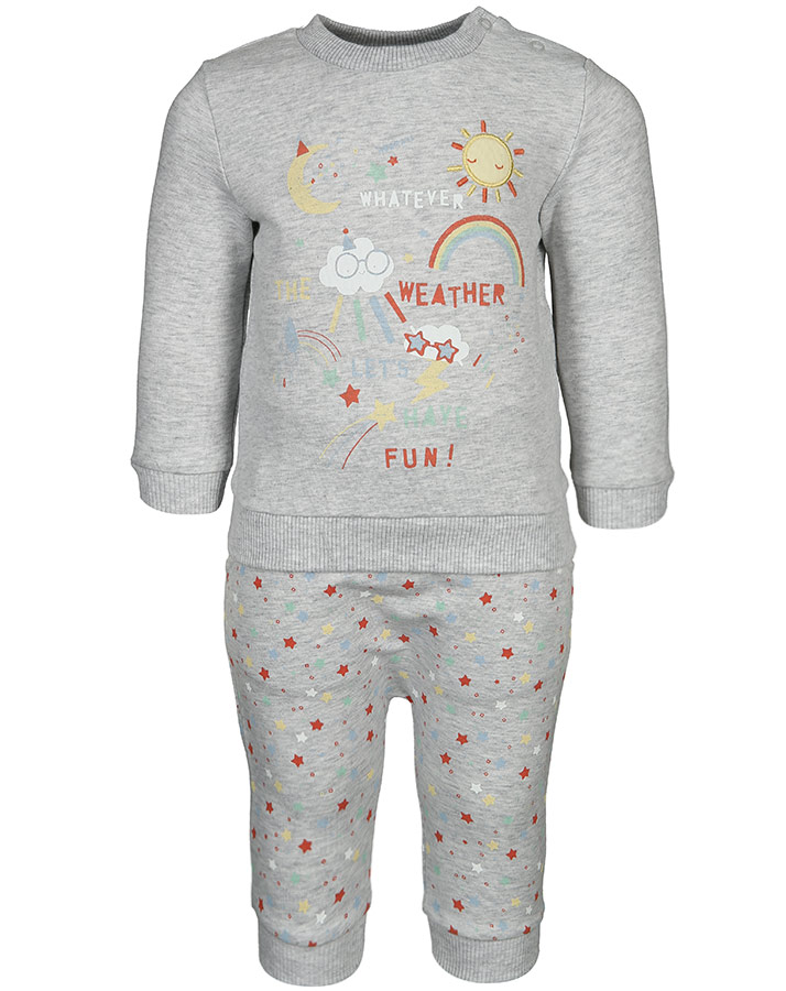 Sweatshirt RAINBOW mit Schlupfhose in grau melange
