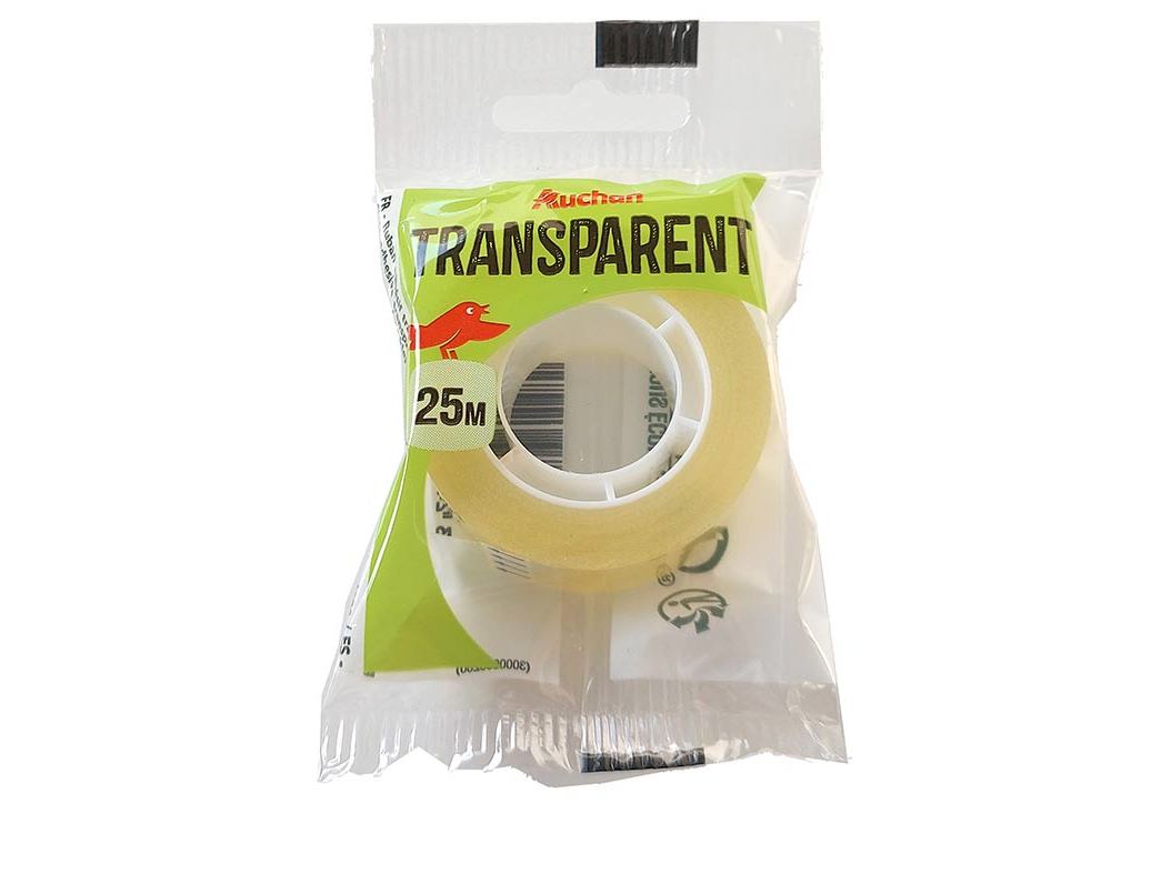 FITA COLA AUCHAN TRANSPARENTE 25M