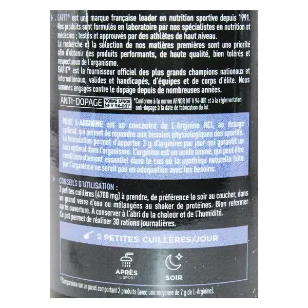 Eafit Pure L-Arginina Sabor Laranja 141g