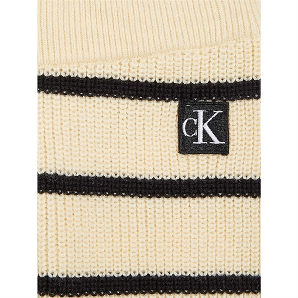 Striped Cardigan Strik Sæt Black/ Vanilla Stripe