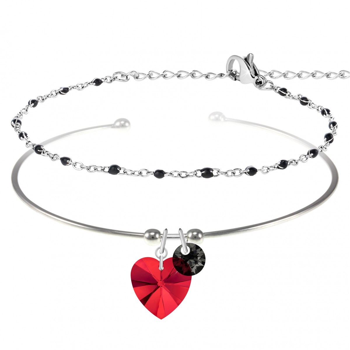 Lot de 2 bracelets SC Crystal ornés de Cristaux scintillants