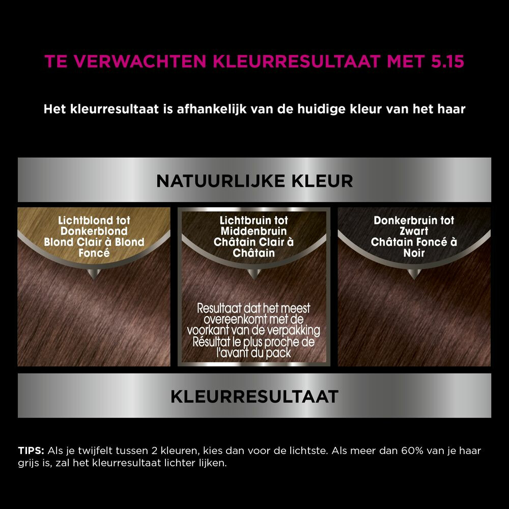Garnier Olia Permanente Crèmekleuring 5.15 Kastanje Lichtbruin1 set