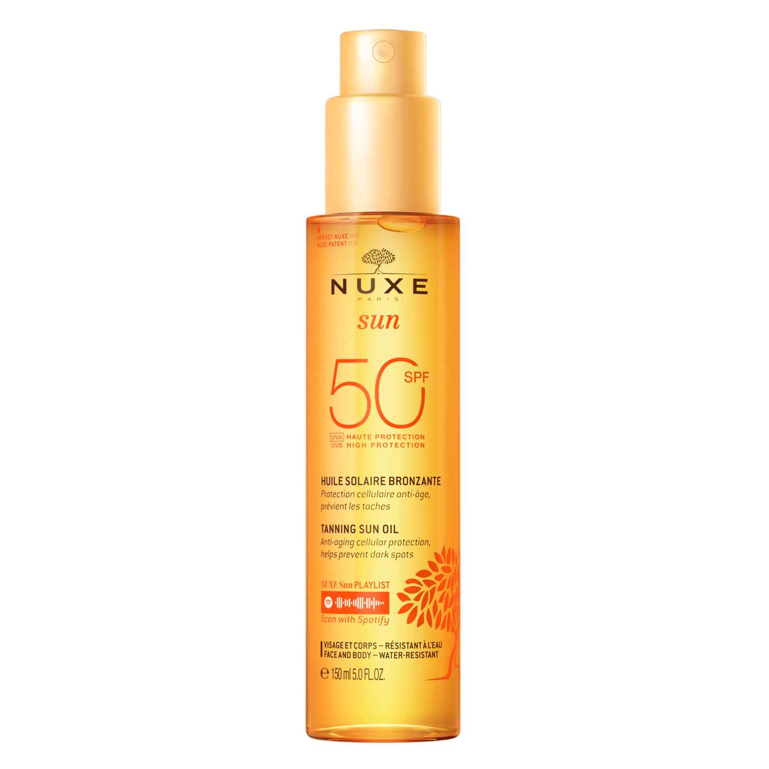 NUXE Sun Huile Bronzant Visage & Corps SPF50 150 ml