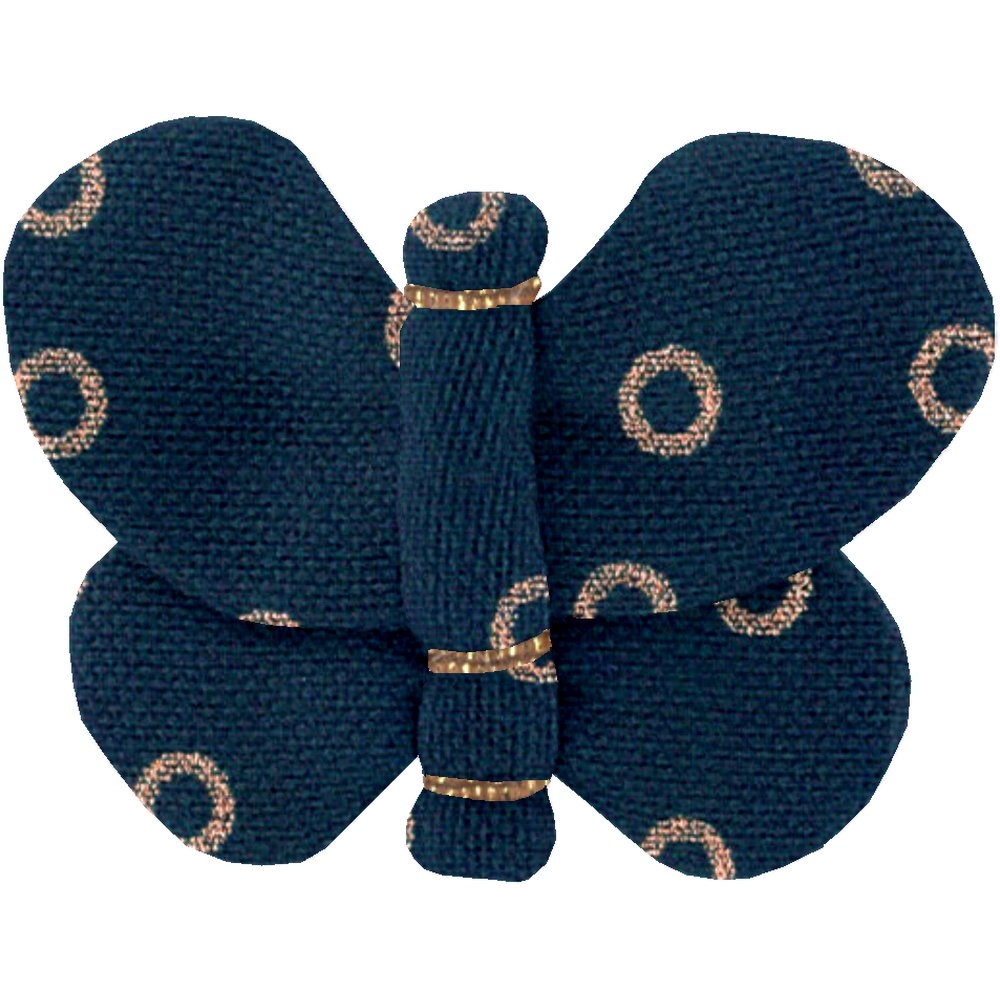 Barrette Petit Papillon Bulle Bronze Marine