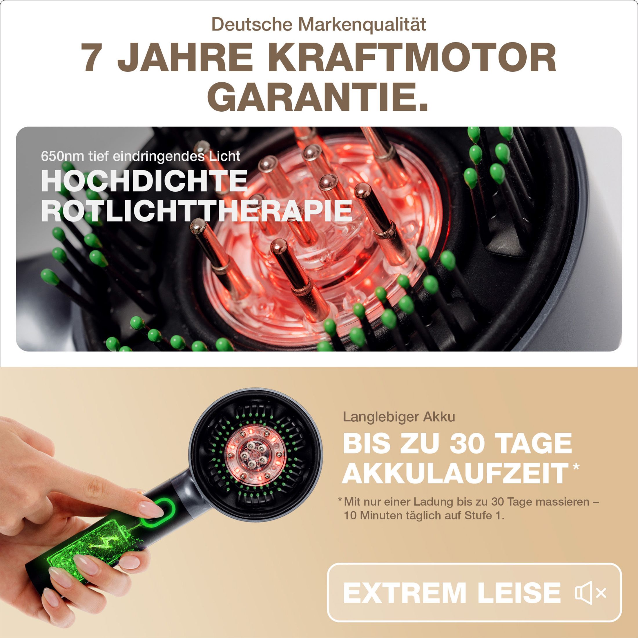 Kopfmassagegerät MIO mit Rotlicht und Ölanwendung