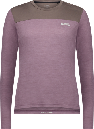 DIVERSION Damen-Merino-Langarmshirt  mauveiron  M