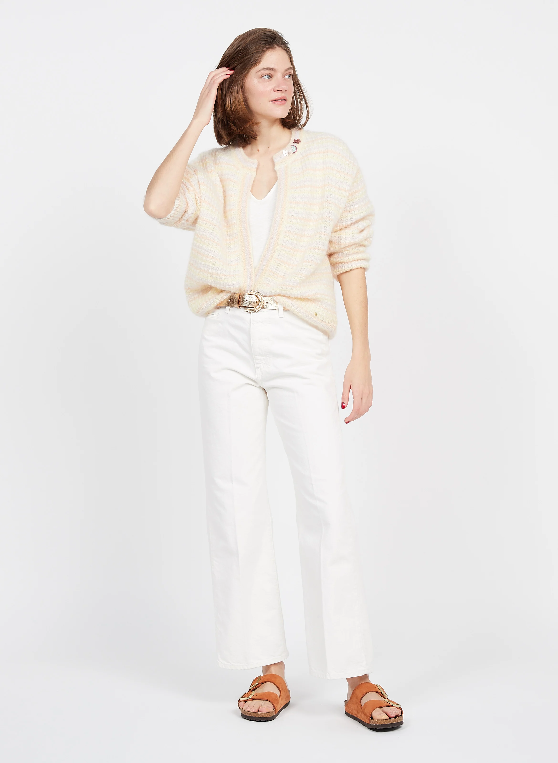 MOON - Jean droit en coton | Blanc