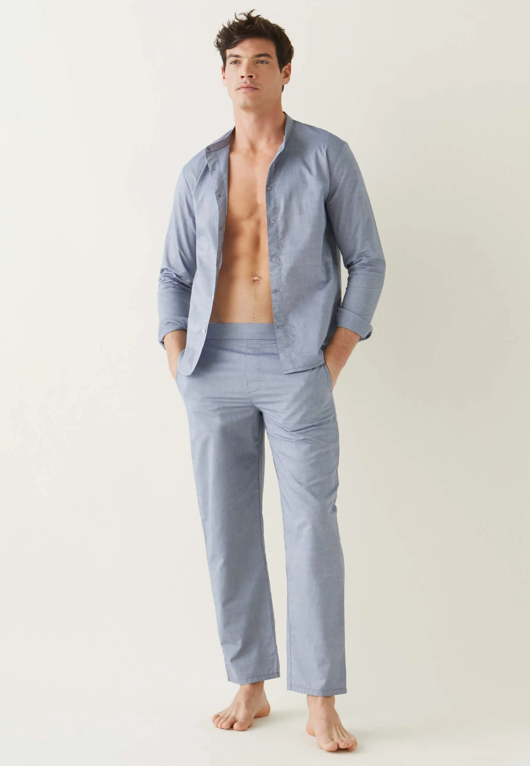 Bas de pyjama en chambray-Tim Chambray