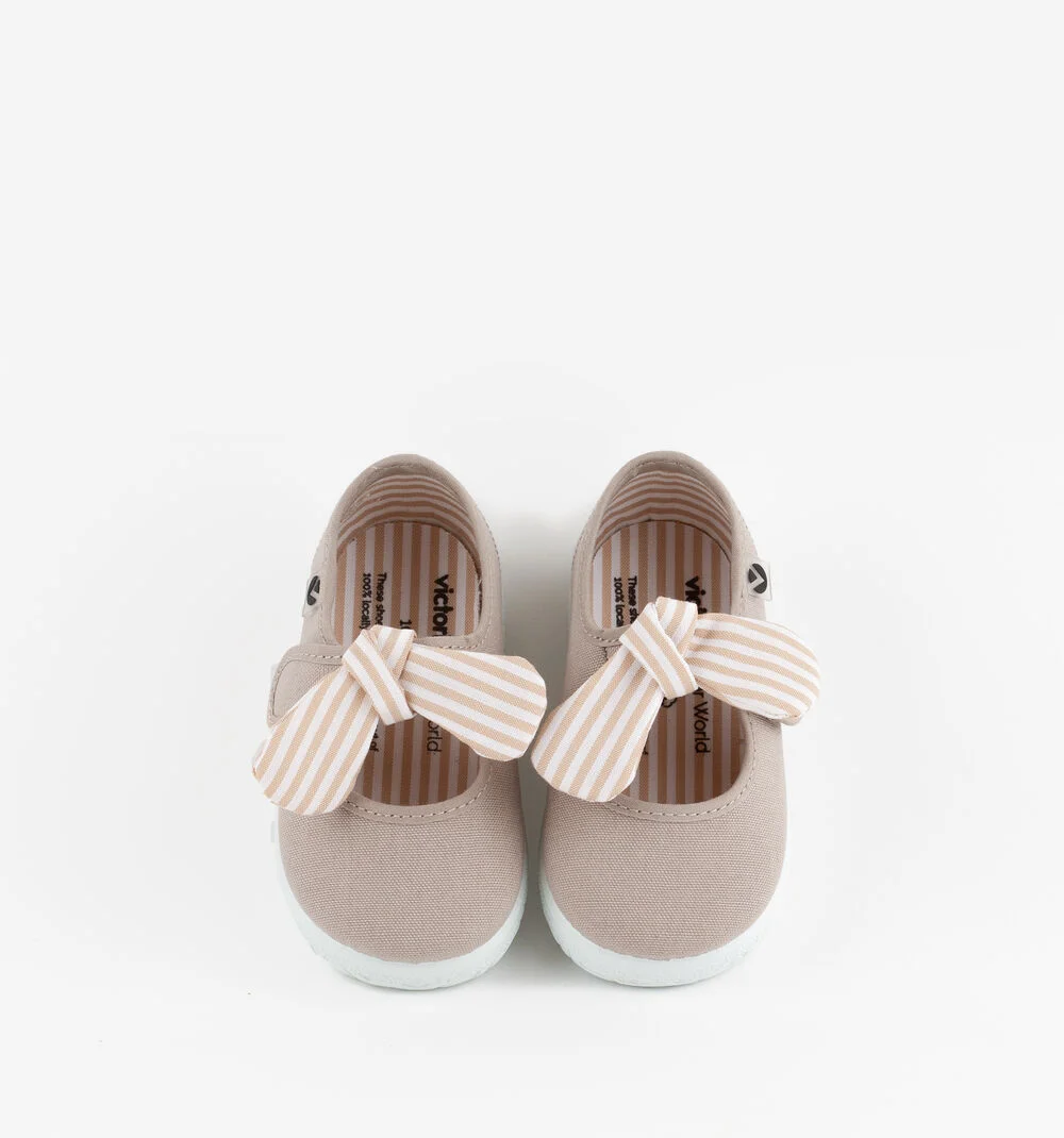 OJALÁ FOULARD RAYURES Babies en toile pour fille BEIGE