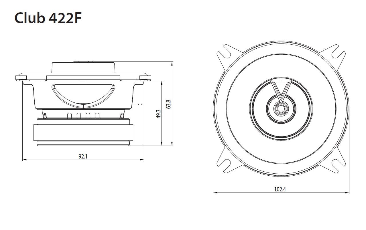 2-Weg Lautsprecher Paar Club 422F2-Wege 10 cm Lautsprecher