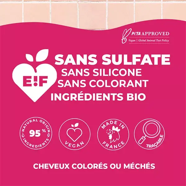 Energie Fruit Cheveux Shampoing Éclat Couleur Vinaigre de Framboise & Fleur de Cerisier 250ml