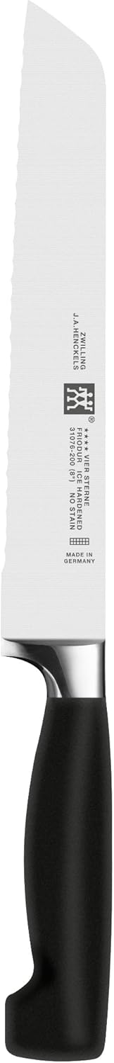 ZWILLING Vier Sterne Messerblock, 7-teilig, Holzblock Buche, Messer, Wetzstab und Schere, Rostfreier Spezialstahl/Ergonomischer Kunststoff-Griff, Schwarz [Made in Germany]