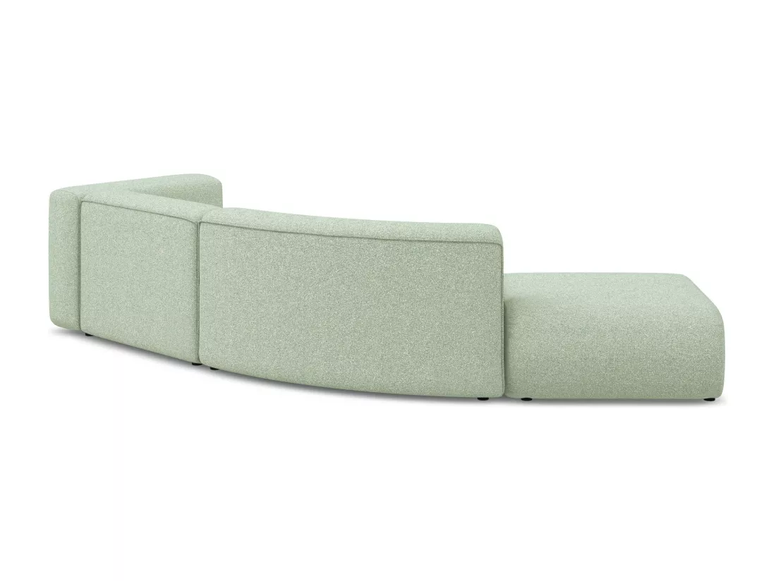 Canapé modulable 4 places gauche en tissu texturé - vert clair - EKAHI