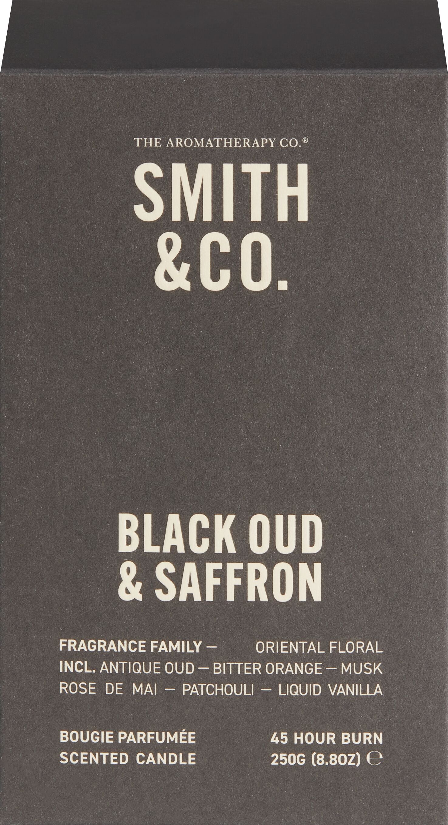 SMITH & CO Kerze Black Oud & Saffron - bordeaux