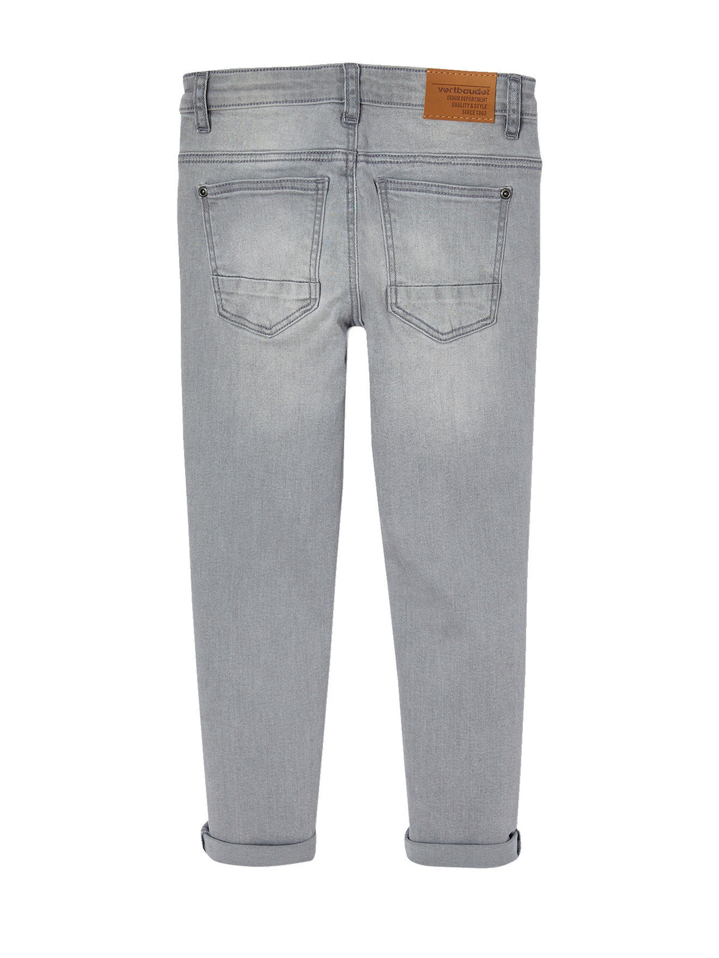 Vertbaudet Jungen Slim-Fit-Jeans WATERLESS, Hüftweite REGULAR, Bundweite verstellbar grauer denim