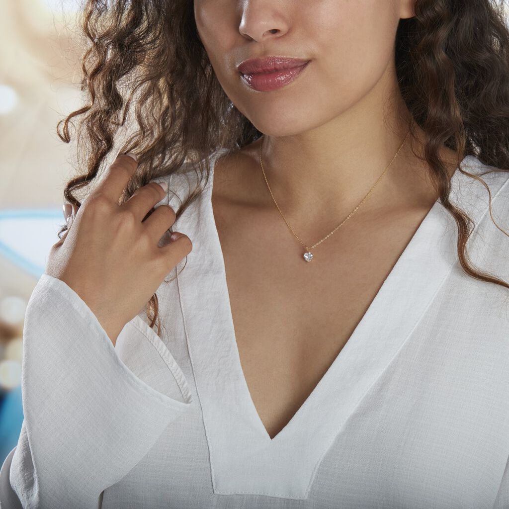 Collier Aodren Or Jaune Oxyde De Zirconium