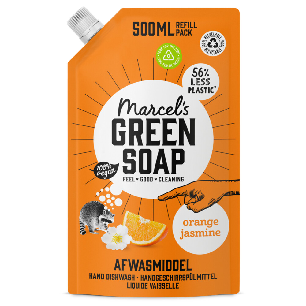 Marcel's Green Soap Afwasmiddel Sinaasappel & Jasmijn Navulling500 ml